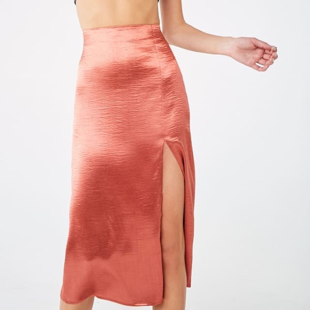 Forever 21 | Satin High-Slit Skirt